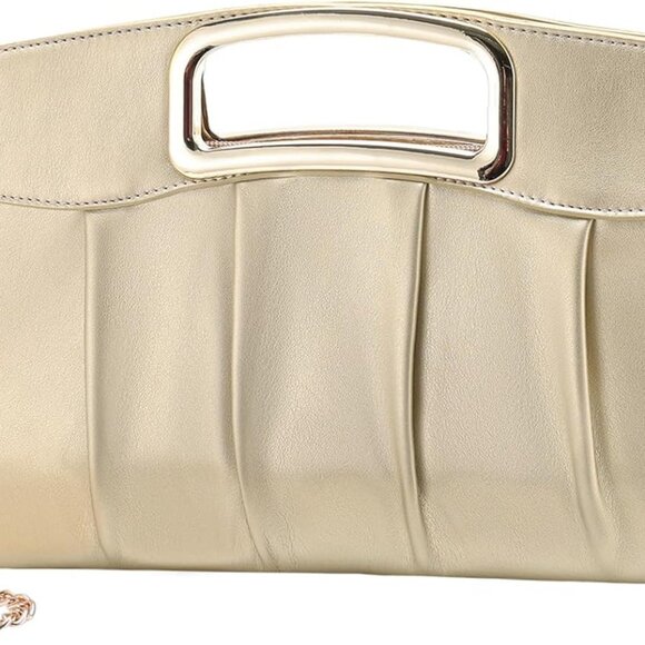 Accessories - Chic Pleated Evening Clutch for Women - Versatile Handbag with Zipper Closure